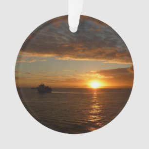Sunset at Zee II Tropical Seascape Ornament