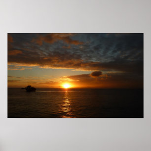 Sunset at Zee II Tropical Seascape Poster