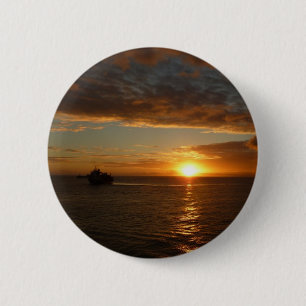 Sunset at Zee II Tropical Seascape Ronde Button 5,7 Cm