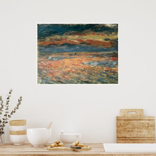 Sunset at Zee, Pierre-Auguste Renoir Poster (Keuken)
