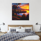 Sunset Autumn Splendor Uitzicht Landscape 2 Canvas Afdruk (Insitu (Slaapkamer))