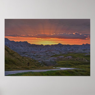 Sunset, Badlands National Park Poster