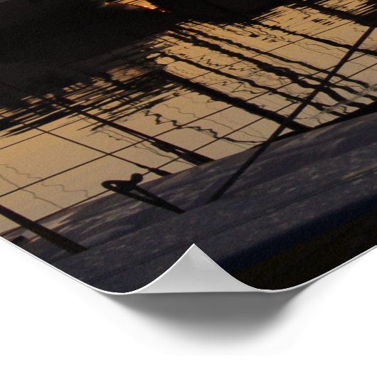 Sunset Bagenkop Harbour, Langeland, Denemarken Poster (Hoek)