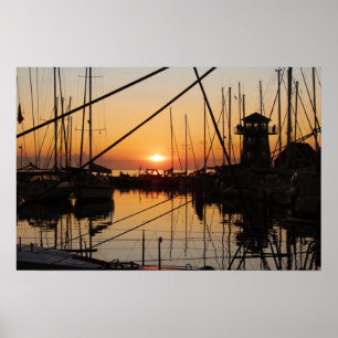 Sunset Bagenkop Harbour, Langeland, Denemarken Poster
