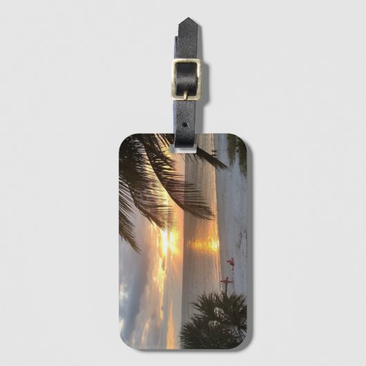 Sunset Beach Acryl Bagagelabel (Voorkant (verticaal))