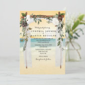 Sunset Beach Arbor bruiloft uitnodiging (Staand voorkant)