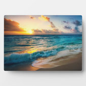 Sunset Beach Art Decor Plaque Fotoplaat (voorkant)