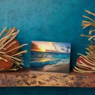 Sunset Beach Art Decor Plaque Fotoplaat
