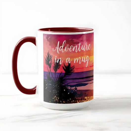 Sunset beach aventure personnalisée tasse à café