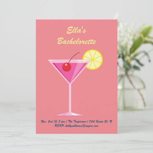Sunset Beach Bachelorette Party Invitation (Debout devant)