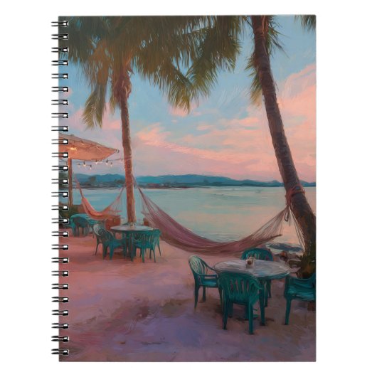Sunset Beach Café Hammock Vibes Art Carnet (Devant)
