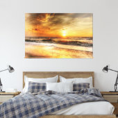 Sunset Beach Canvas Afbeelding 18 (Insitu (Slaapkamer))