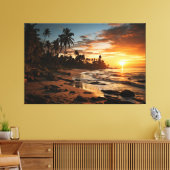 Sunset Beach Canvas Afbeelding 1 Afdruk (Insitu (Woonkamer))