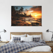 Sunset Beach Canvas Afbeelding 1 Afdruk (Insitu (Slaapkamer))