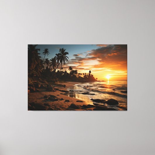 Sunset Beach Canvas Afbeelding 1 Afdruk (Voorkant)