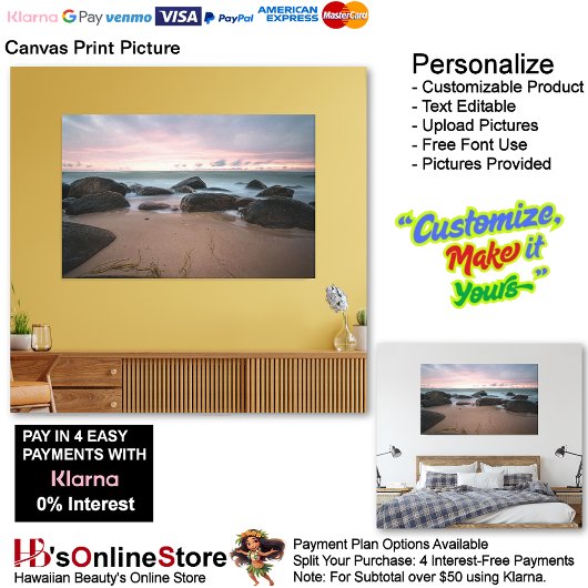 Sunset Beach Canvas Afbeelding 21