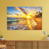 Sunset Beach Canvas Afbeelding 2 Afdruk (Insitu (Woonkamer))