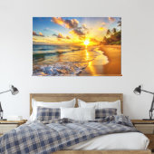 Sunset Beach Canvas Afbeelding 2 Afdruk (Insitu (Slaapkamer))