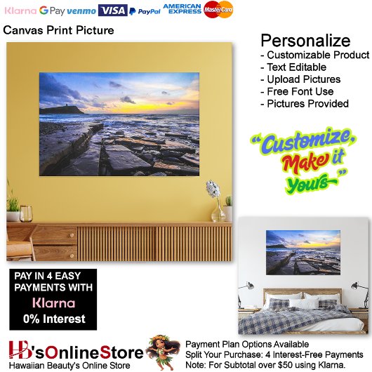 Sunset Beach Canvas Afbeelding 31