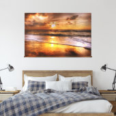 Sunset Beach Canvas Afbeelding 44 Afdruk (Insitu (Slaapkamer))