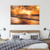 Sunset Beach Canvas Afbeelding 45 Afdruk (Insitu (Slaapkamer))