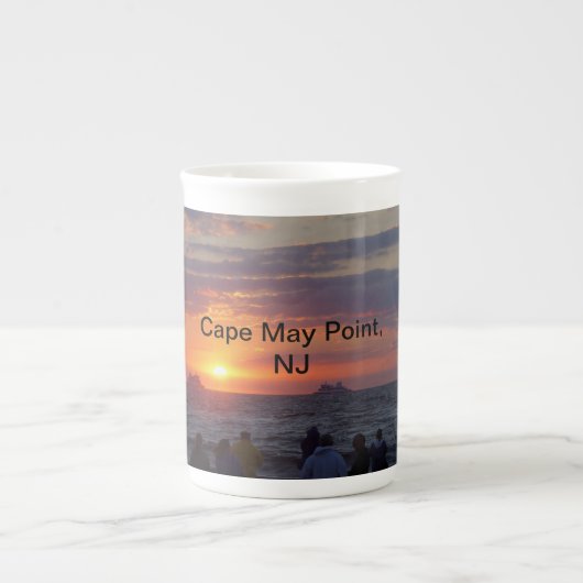 Sunset Beach, Cape May, NJ Bone China Mug (Devant)