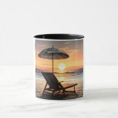 "Sunset Beach Chair Mug - Coastal Relaxation Cup" (Centre)