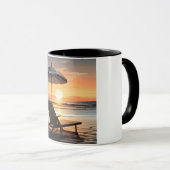 "Sunset Beach Chair Mug - Coastal Relaxation Cup" (Devant droit)