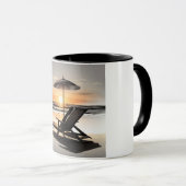 "Sunset Beach Chair Mug - Coastal Relaxation Cup" (Devant droit)