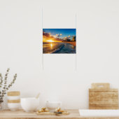 Sunset Beach Cityscape Poster (Keuken)