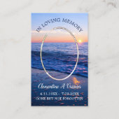 Sunset Beach Funeral Memorial Prayer Visitekaartje (Voorkant)