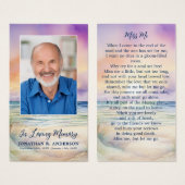 Sunset Beach Funeral Photo Memorial Prayer Kaart (Voorkant /achterkant)