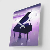 Sunset Beach Grand Piano Musique Wall Horloge (Angle)