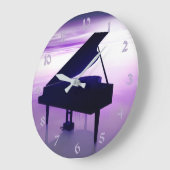 Sunset Beach Grand Piano Musique Wall Horloge (Angle)