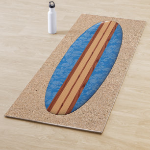 Sunset Beach Hawaiian Longboard Surfboard Blue Yogamat