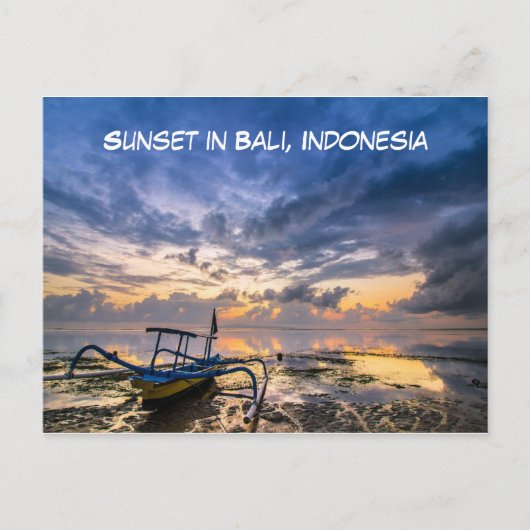 Sunset Beach in Bali, Indonesië Briefkaart (Voorkant)