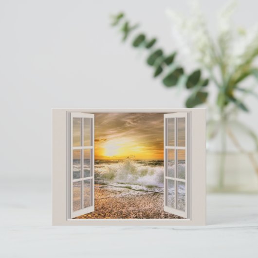 Sunset Beach Inkomend Getij Briefkaart (Staand voorkant)