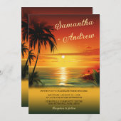 Sunset Beach Invitations de mariage à thème (Devant / Derrière)