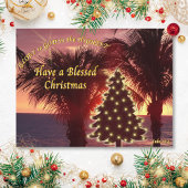 Sunset Beach Kerst Kaarten Christelijk Feestdagenkaart