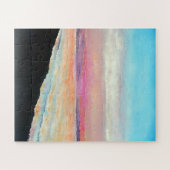 Sunset Beach Lake Pink Blue Legpuzzel (Horizontaal)