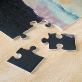 Sunset Beach Lake Pink Blue Legpuzzel (Zijkant)