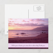Sunset Beach met Dream Gezegde Briefkaart (Voorkant / Achterkant)