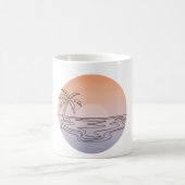 Sunset Beach Minimalist Mug – Hand-Drawn Tropical  (Centre)