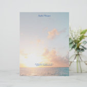 Sunset Beach, naam/contactgegevens in blauw, Vs 2 (Staand voorkant)