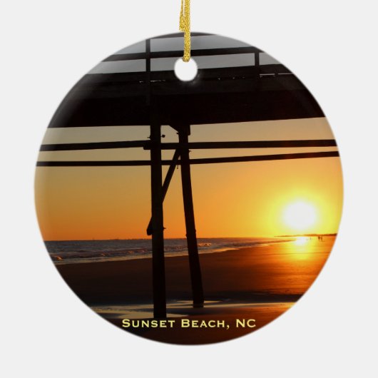 Sunset Beach NC Christmas Tree Travel Ornament (Achterkant)
