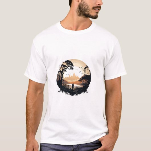 Sunset Beach Palm Trees T-Shirt Vintage (Devant)
