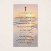 Sunset Beach Photo Footprints in Sand Prayer Card (Dos)