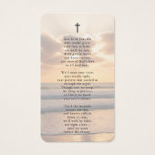 Sunset Beach Photo In Loving Memory Prayer Card (Dos)