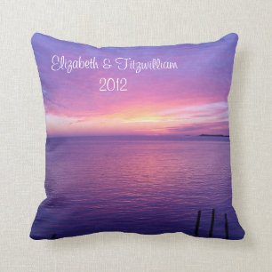 Sunset Beach Pillow Bride & Groom Wedding Kussen