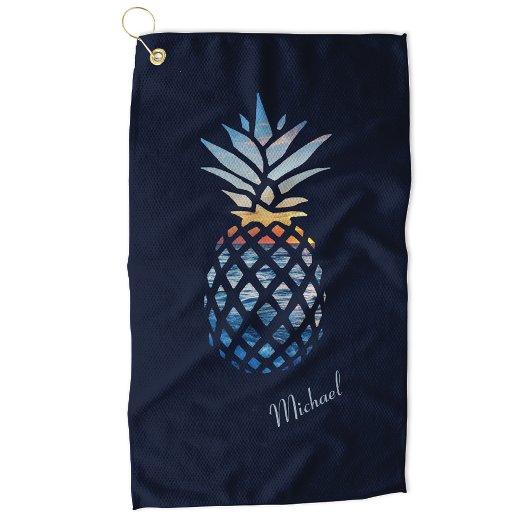 Sunset Beach Pineapple Custom Golfhanddoek